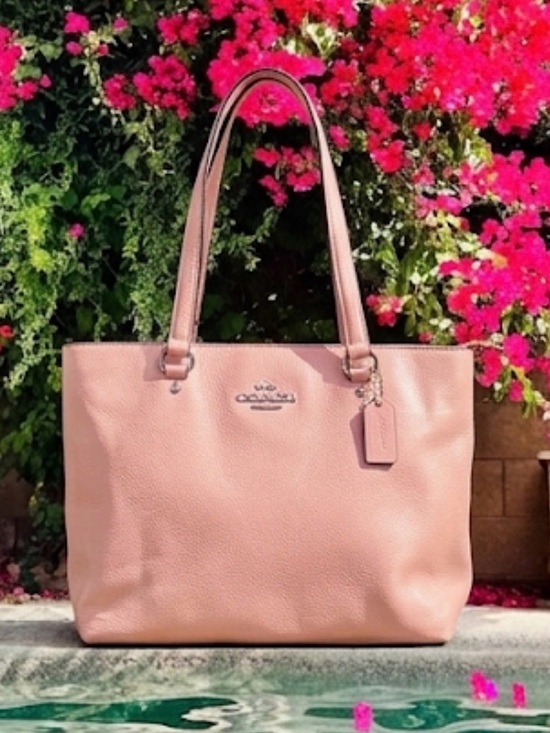 Coach Handbags - Coach Pink Tote Shoulder Bag Soft Pebble Leather 2018 #F48637 - EUC